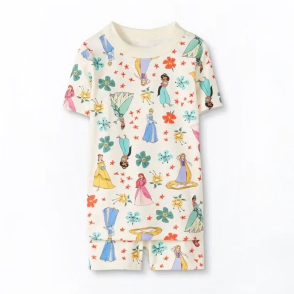 HANNA ANDERSSON DISNEY  PRINCESS SHORT JOHN PAJAM SET IN PRINCESS MULTI